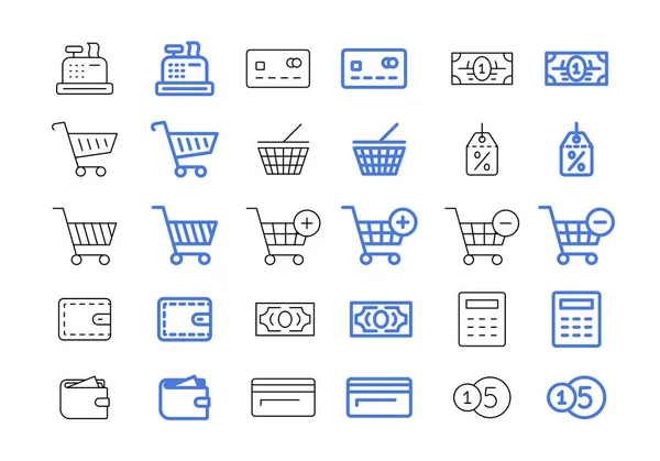 Conjunto de iconos de compras. Vector — Vector de stock