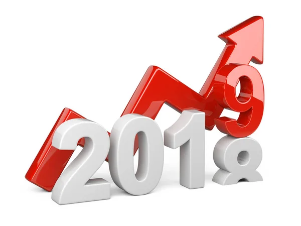 2018 2019 Mudar Conceito Representa Símbolo Ano Novo Com Gráfico — Fotografia de Stock