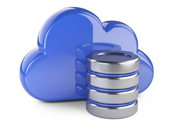 Cloud Con Simbolo Del Database Concetto Calcolo Archiviazione Illustrazione Isolata — Foto Stock