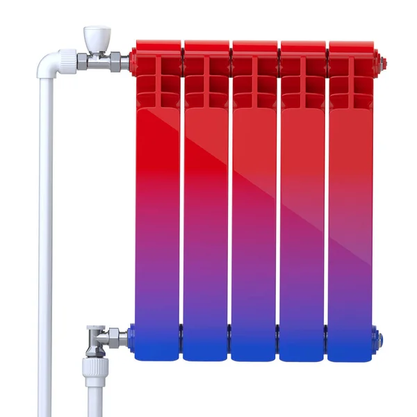 Gradiente Del Frío Calor Concepto Del Calentador Radiador Calefacción Aluminio —  Fotos de Stock