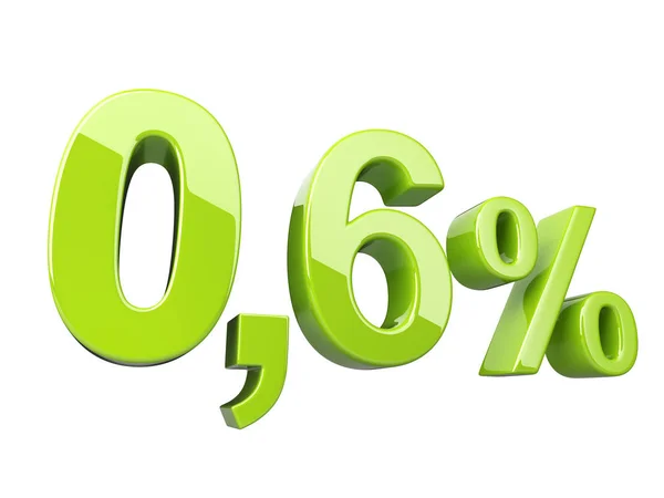 Green Percent Glossy Sign Isolated White Background Illustration — Stock Photo, Image