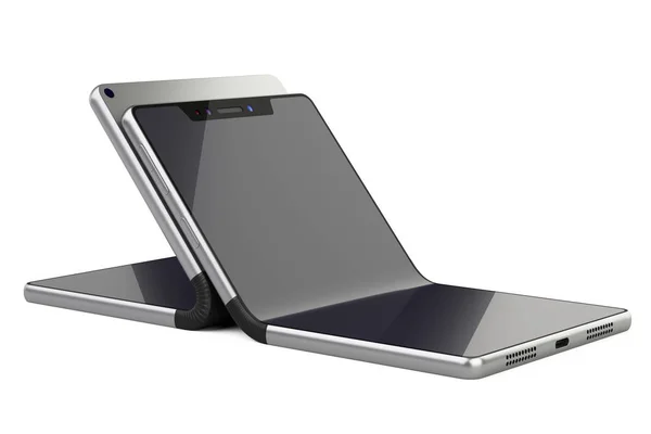 Dva Flexibilní Skládací Smartphone Koncepce Ilustrace Izolované Bílém Pozadí — Stock fotografie