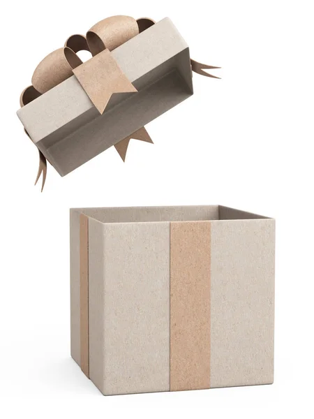 Caja Cartón Con Cinta Ilustración Aislada Sobre Fondo Blanco — Foto de Stock