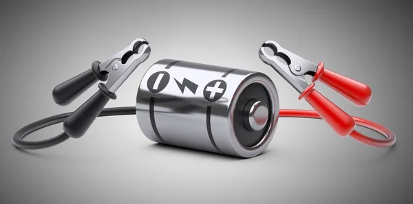 Bil Startkablar För Ladda Batteriet Power Supply Koncept Illustration Isolerade — Stockfoto