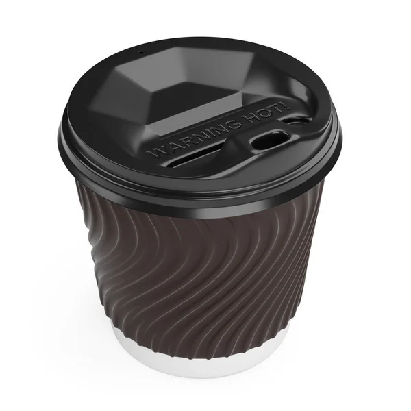 Чашка кофе на вынос одноразовая бумага с пластиковой крышкой пустой — стоковое фото