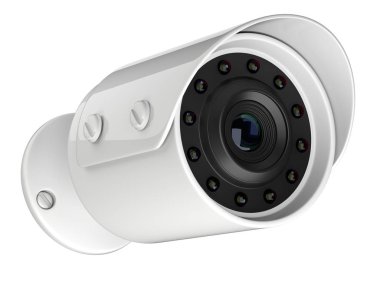 Beyaz kablosuz güvenlik güvenlik kamerası.