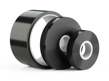 Rulo siyah yalıtımlı scotch koli bandı seti.