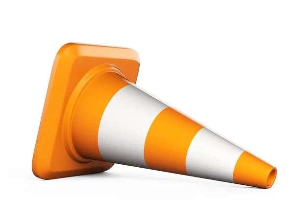 Traffic cone. Road sign isolated over white background. — Stock Photo, Image