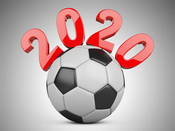 Bola de futebol com inscrição 2020 . — Fotografia de Stock