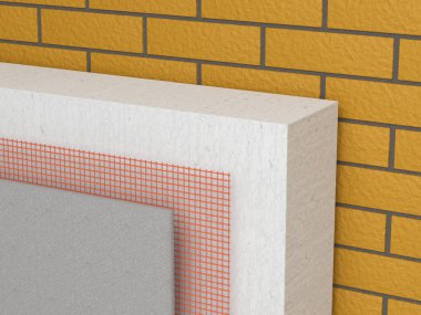 Polistiren blok ve fiberglas duvarlarının yalıtımı için ayarlayın 