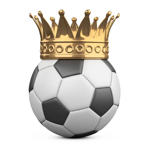 Soccer ball with golden crown. — Stock Photo, Image