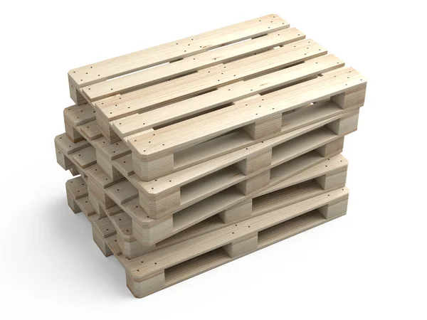 Een stapel nieuwe houten pallets. — Stockfoto