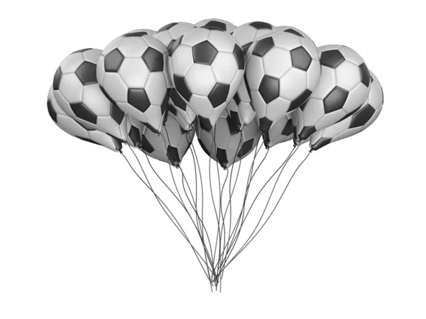 Ballons en forme de ballon de football avec segme blanc et noir — Photo