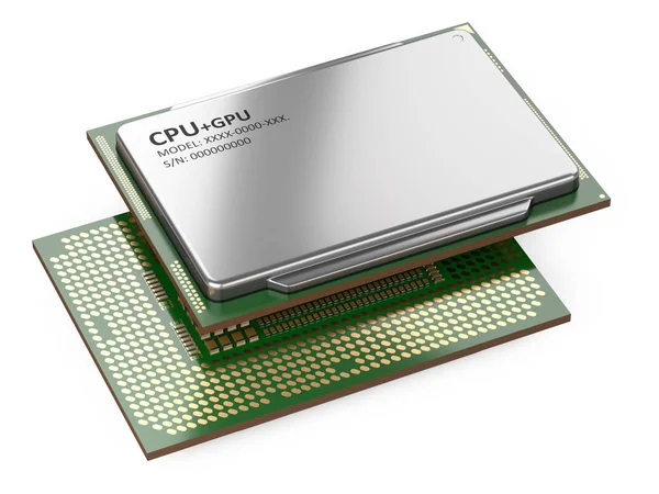 Twee processorplaten met warmteverdeler. — Stockfoto