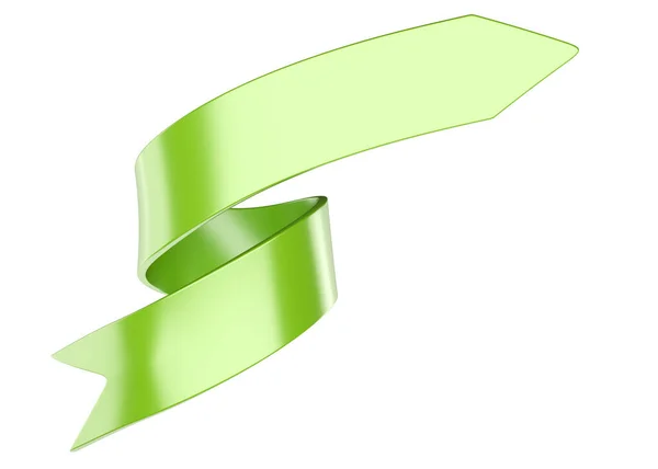 Green Gift Ribbon Your Design Illustration Isolated White Background — Stock Photo, Image