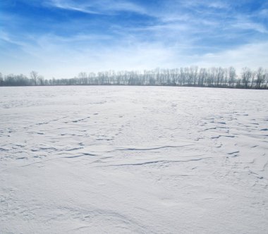 Kar ve bulutlu gökyüzü