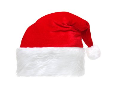 Noel Baba kırmızı şapka beyaz arka planda izole
