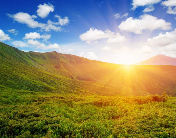 Paisaje Montaña Con Sol — Foto de Stock