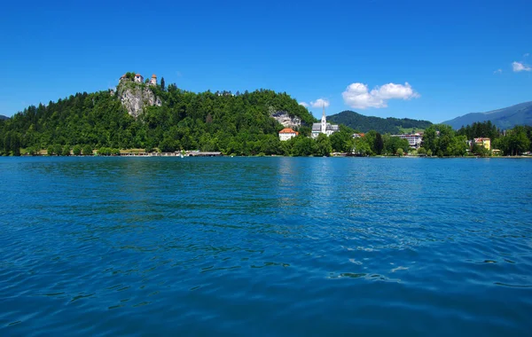 Landscape Lake Bled Mountains Slovenia Europe — Stock Photo, Image