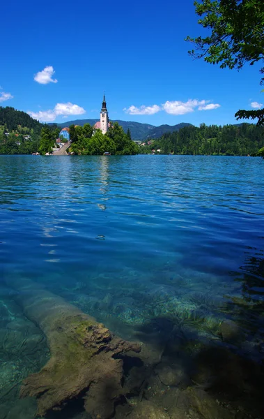 Landscape Lake Bled Mountains Slovenia Europe — Stock Photo, Image