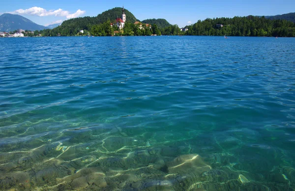 Paysage Lac Bled Montagnes Slovénie Europe — Photo