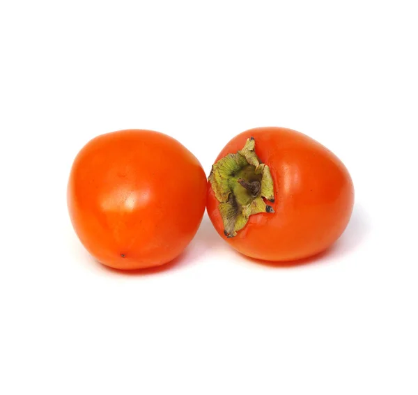 Persimmon Frukt Isolerad Vit Bakgrund Klippbana — Stockfoto