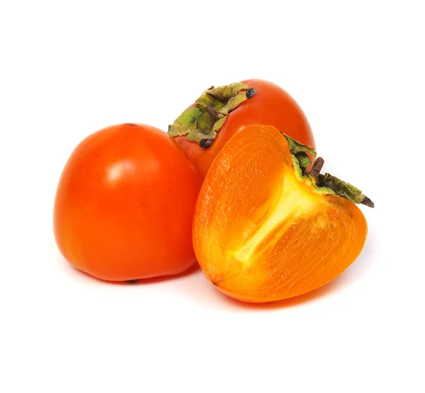 Persimmon Fruit Isolated White Background Clipping Path — Stock Photo, Image