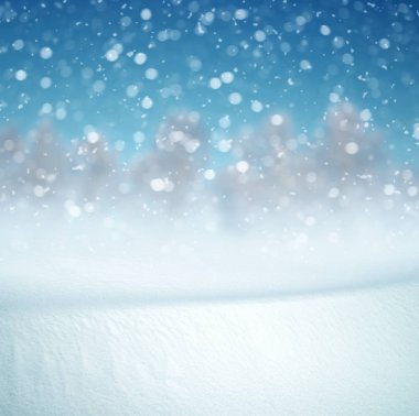 Kış arka plan, kar kış manzara ile kopya alanı üzerine düşen