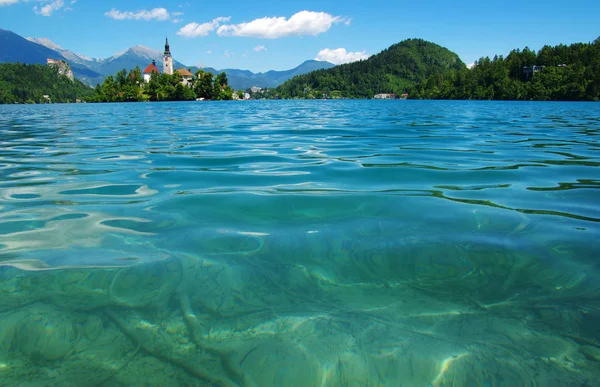 Landskap Sjön Bled Och Berg Slovenien Europa — Stockfoto