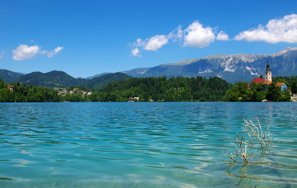 Paisagem Lago Bled Montanhas Eslovénia Europa — Fotografia de Stock