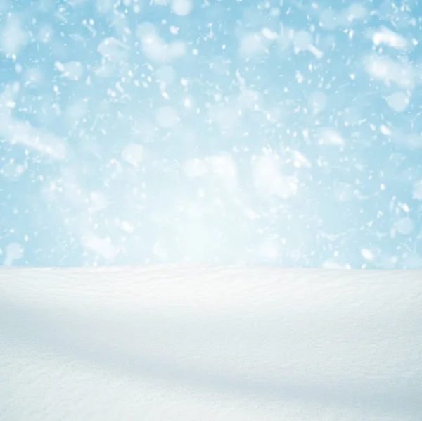 Fundo Inverno Neve Caindo Sobre Paisagem Inverno Com Espaço Cópia — Fotografia de Stock