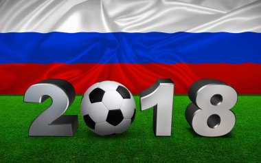 Futbol 2018 Dünya Şampiyonası arka plan futbol Rusya.