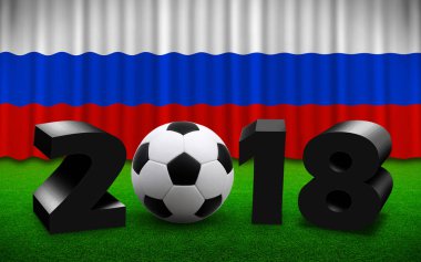 Futbol 2018 Dünya Şampiyonası arka plan futbol Rusya.