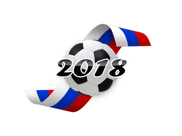 Футбольний Прапор Росії Білому Тлі Чемпіонат Світу Футболу 2018 — стокове фото