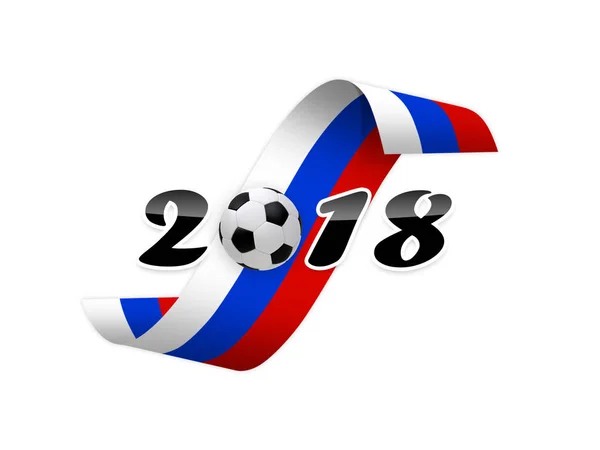 Beyaz Arka Plan Üzerinde Bayrak Rusya Nın Futbol Topu Futbol — Stok fotoğraf
