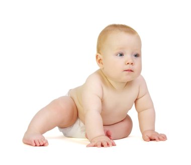 Beyaz arka plan üzerinde izole erkek bebek