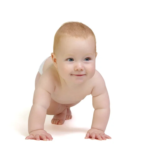 Niño Sonriente Aislado Blanco —  Fotos de Stock