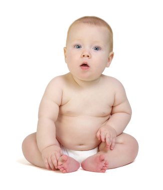 Beyaz arka plan üzerinde izole erkek bebek