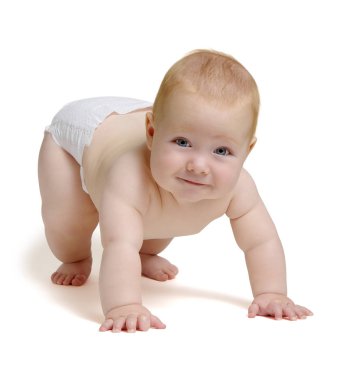 beyaz izole gülümseyen erkek bebek