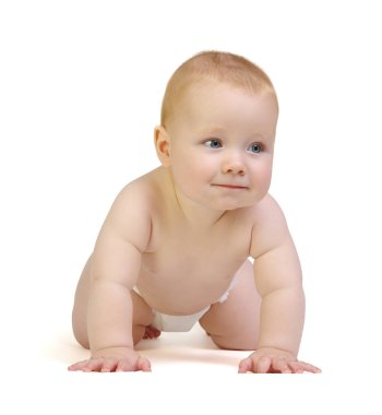 Beyaz arka plan üzerinde izole erkek bebek