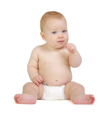 Beyaz arka plan üzerinde izole erkek bebek