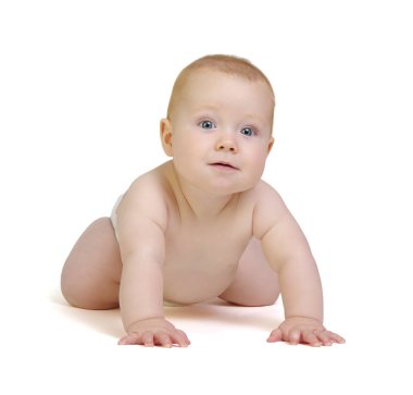 Beyaz arka plan üzerinde izole erkek bebek