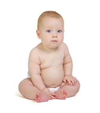 Beyaz arka plan üzerinde izole erkek bebek