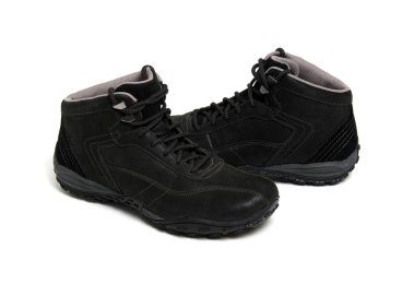 Beyaz bir arka plan üzerinde izole adamın boots siyah.