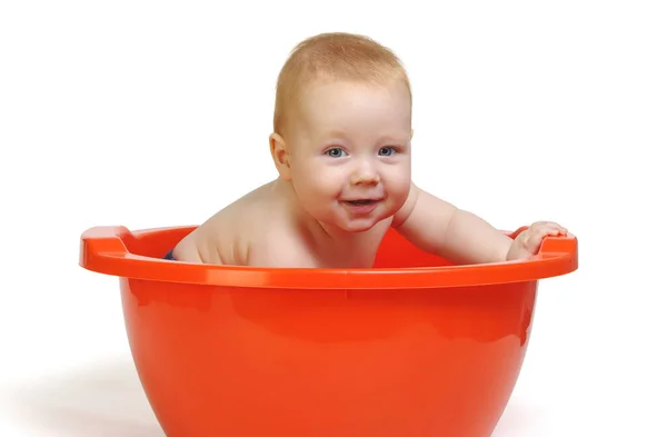 Niedliches Baby Der Wanne — Stockfoto