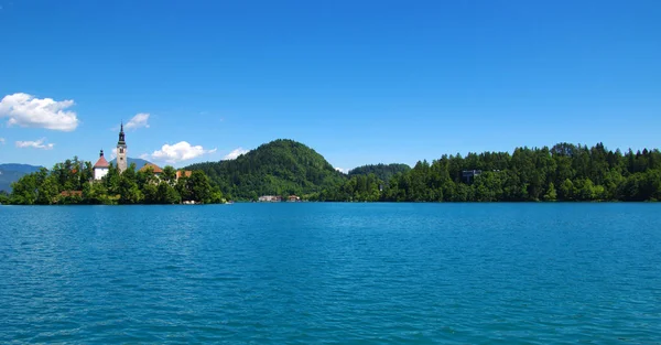 Landscape Lake Bled Mountains Slovenia Europe — Stock Photo, Image