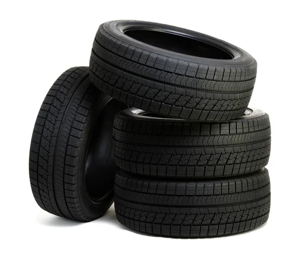 Neumáticos Aislados Blanco — Foto de Stock
