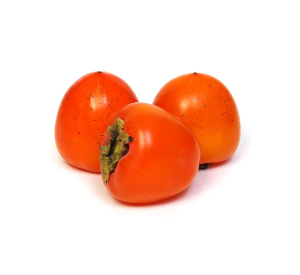 Persimmon Frukt Isolerad Vit Bakgrund Klippbana — Stockfoto