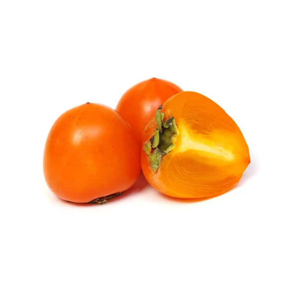 Persimmon Gyümölcs Izolált Fehér Alapon Vágási Útvonal — Stock Fotó
