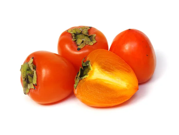 Persimmon Gyümölcs Izolált Fehér Alapon Vágási Útvonal — Stock Fotó